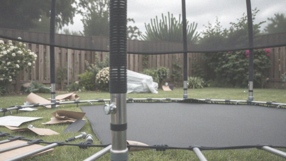 Jak złożyć nogi trampoliny?